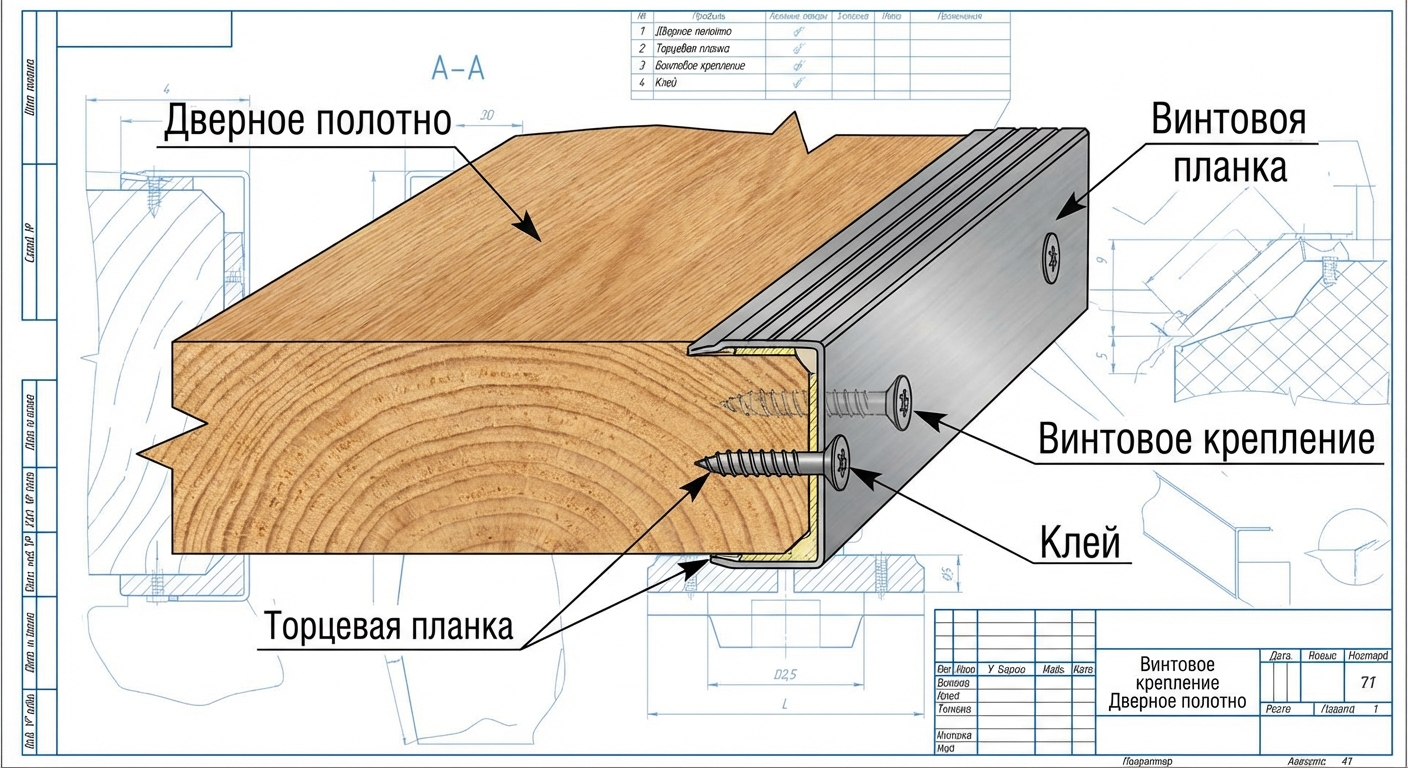 Детальное изображение торцевой планки механизма защелки