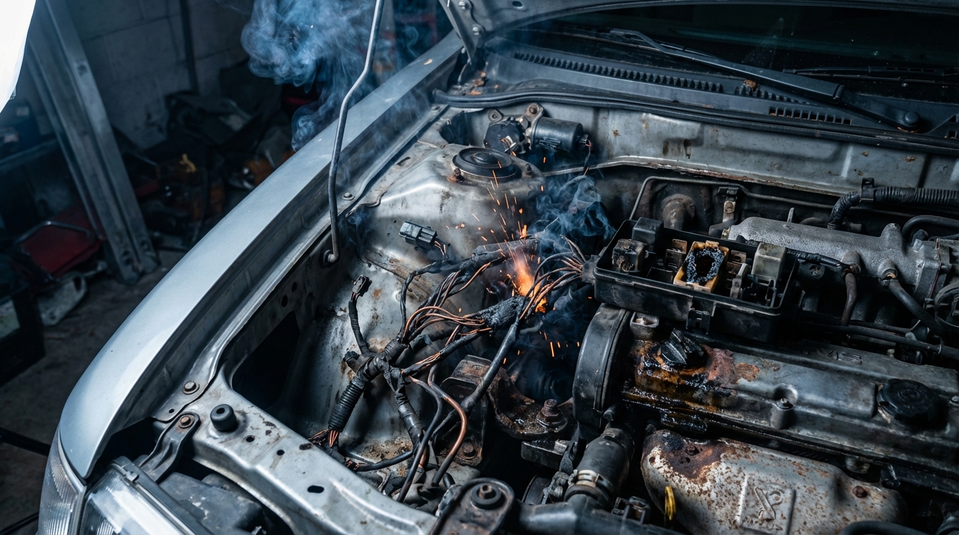 Иллюстрация перегрузки в автомобильной электрике