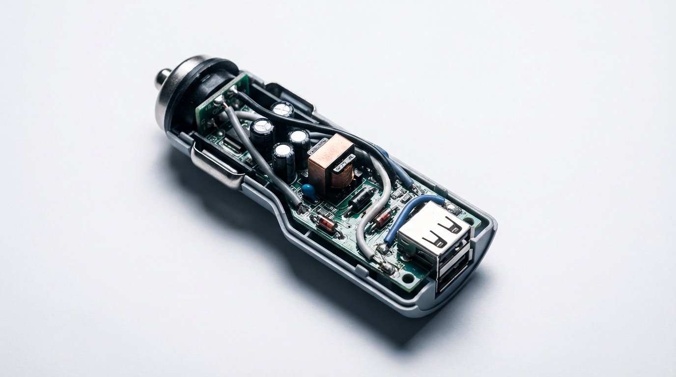 Схема работы автомобильного зарядного адаптера