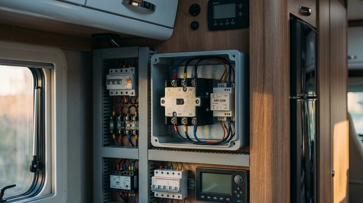 Контактор в схеме АВР для автодома на 230В