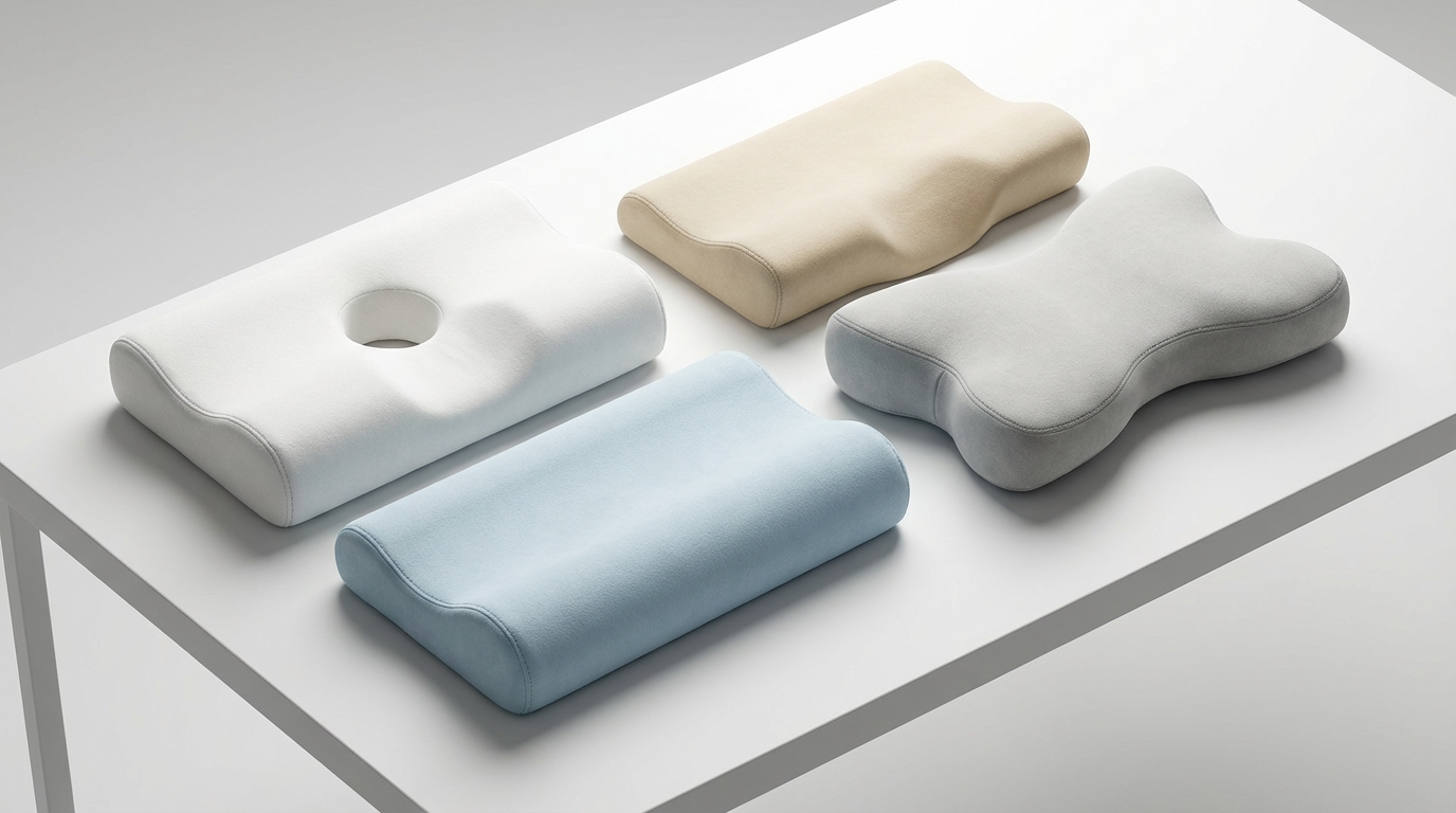 Различные типы ортопедических подушек для шеи