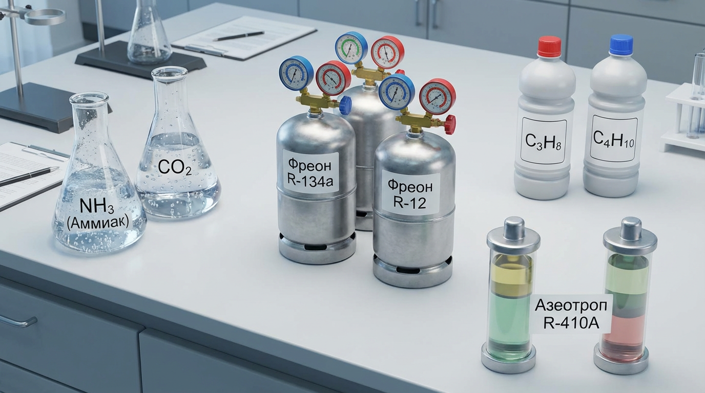 Классификация типов хладагентов по химическому составу