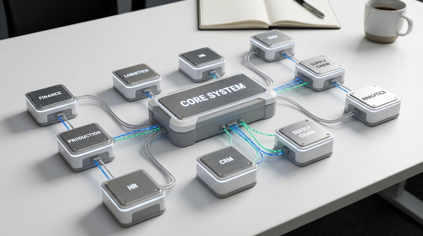 Схема модулей 1С:ERP Управление предприятием