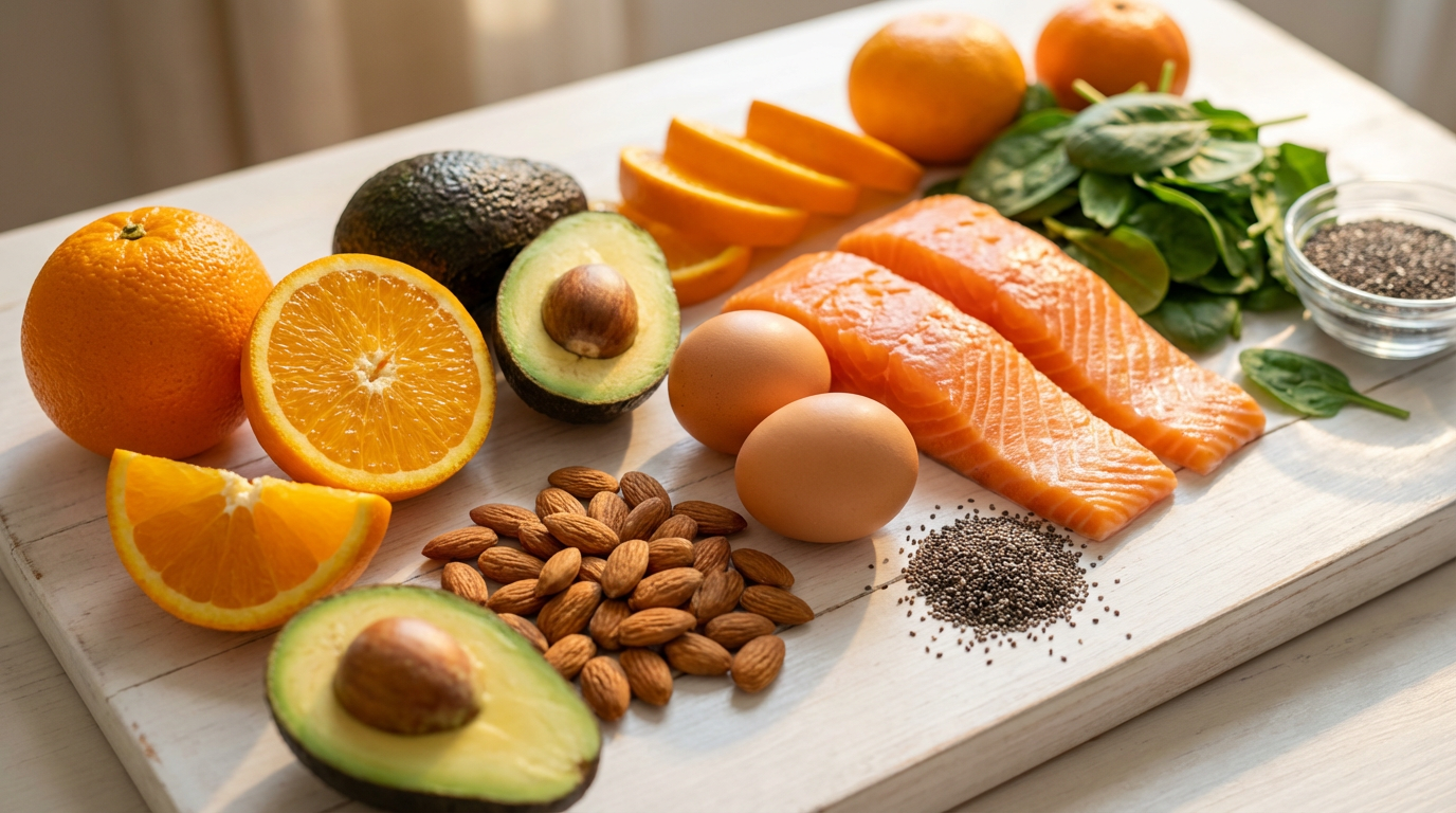 Иллюстрация витаминов для поддержки кожи и волос