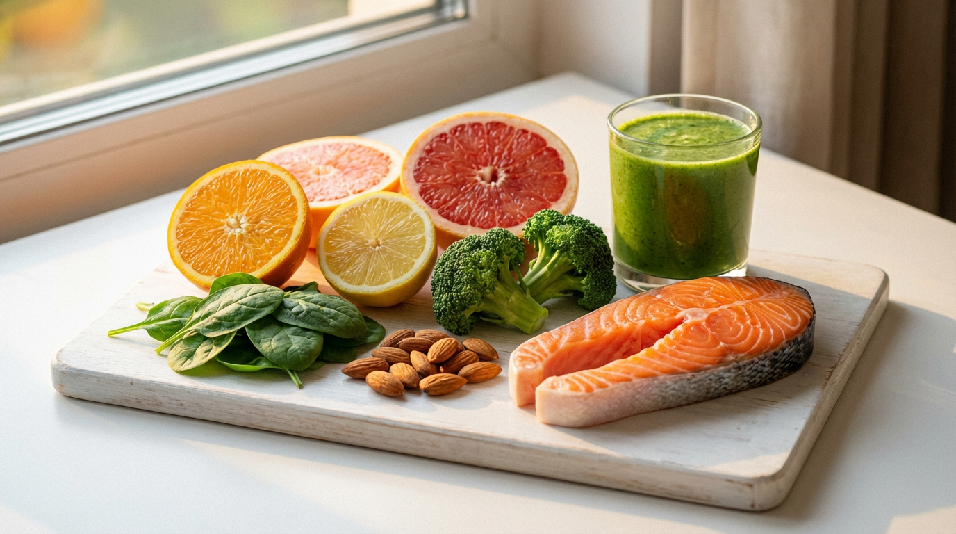 Иллюстрация витаминов, полезных для похудения и питания