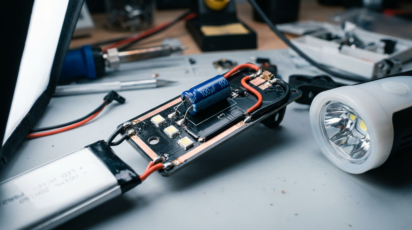 Интеграция конденсатора в схему освещения велосипеда