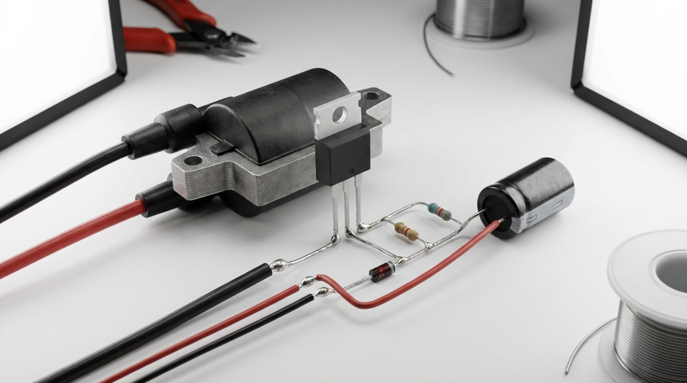 Схема системы зажигания подвесного мотора с высокочастотным транзистором