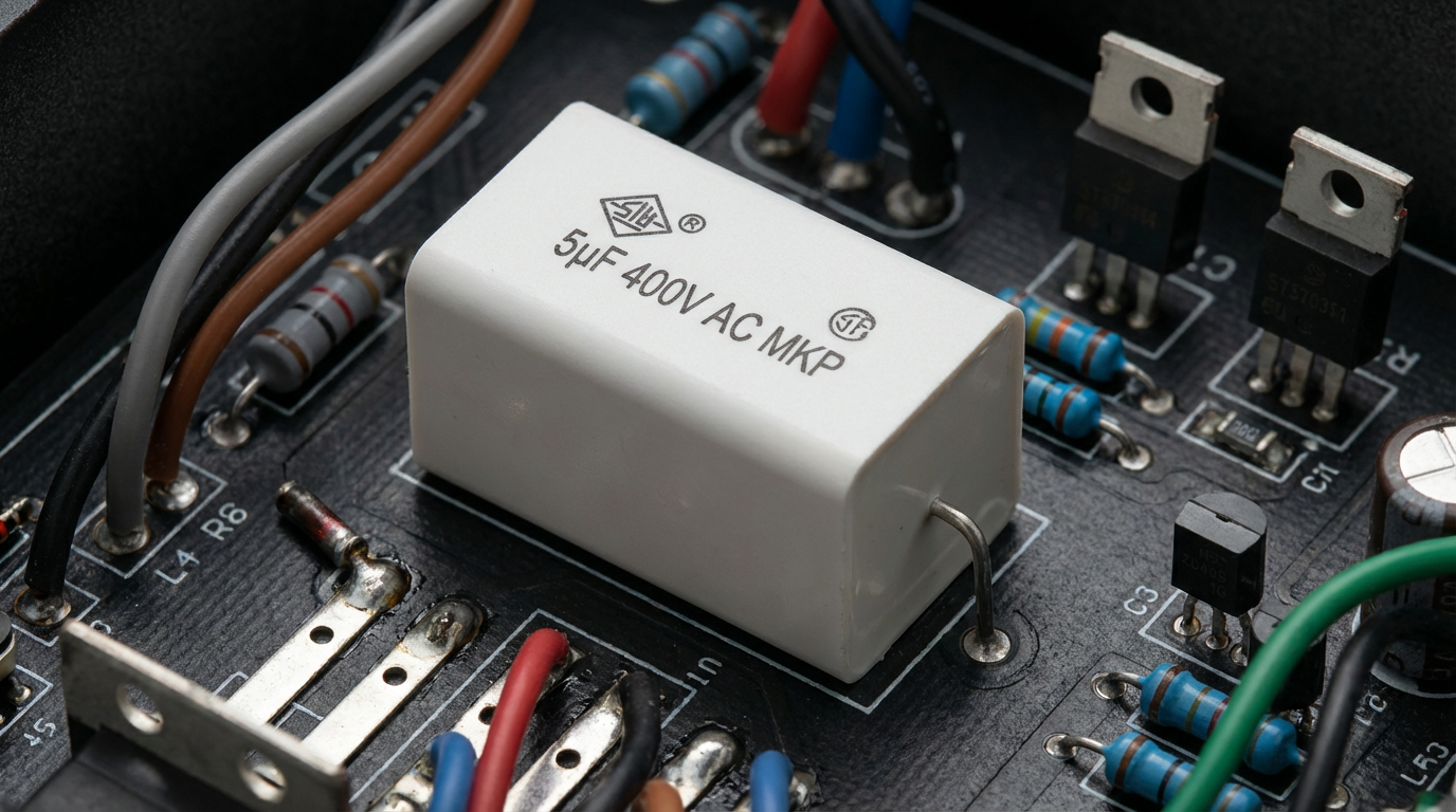 Схематическое изображение пленочного конденсатора 5 мкФ в промышленной схеме
