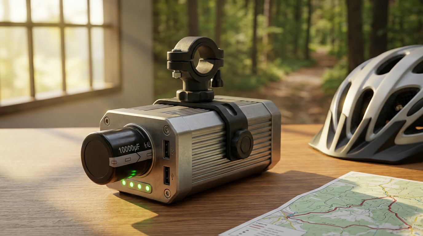 Гаджет для велотуризма с конденсатором 10000 мкФ