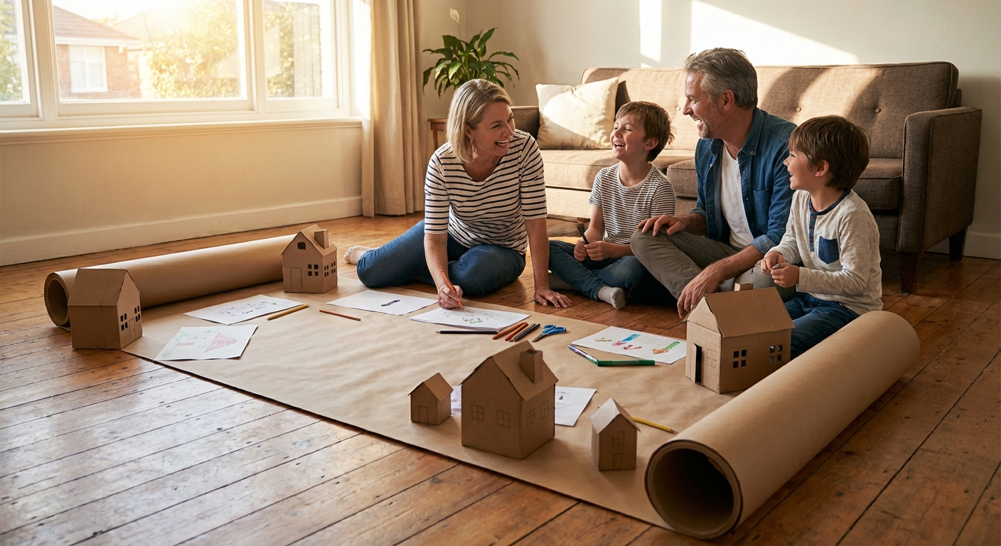 Идеи для семейного творчества: как использовать крафт бумагу в рулоне для игр и декора дома