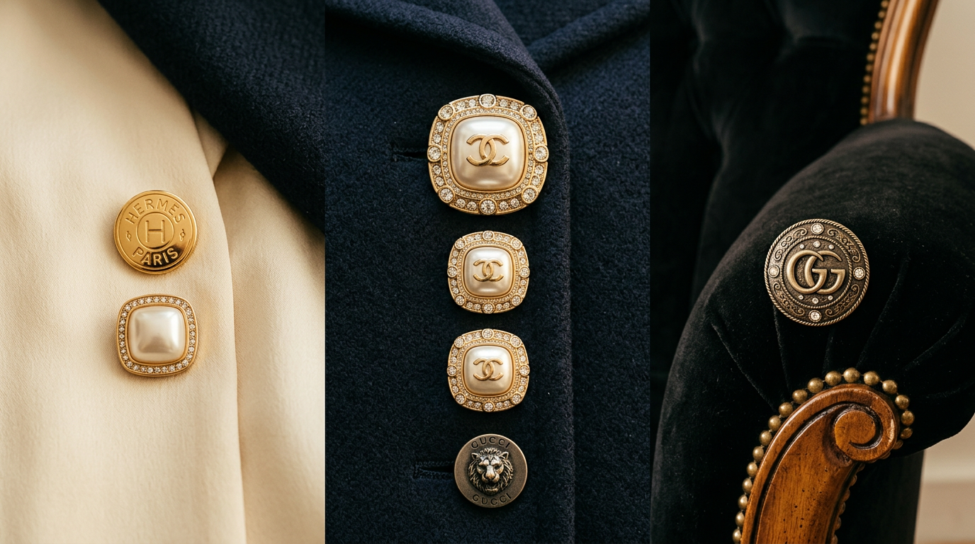 Пуговицы в стиле люксовых брендов на одежде и мебели