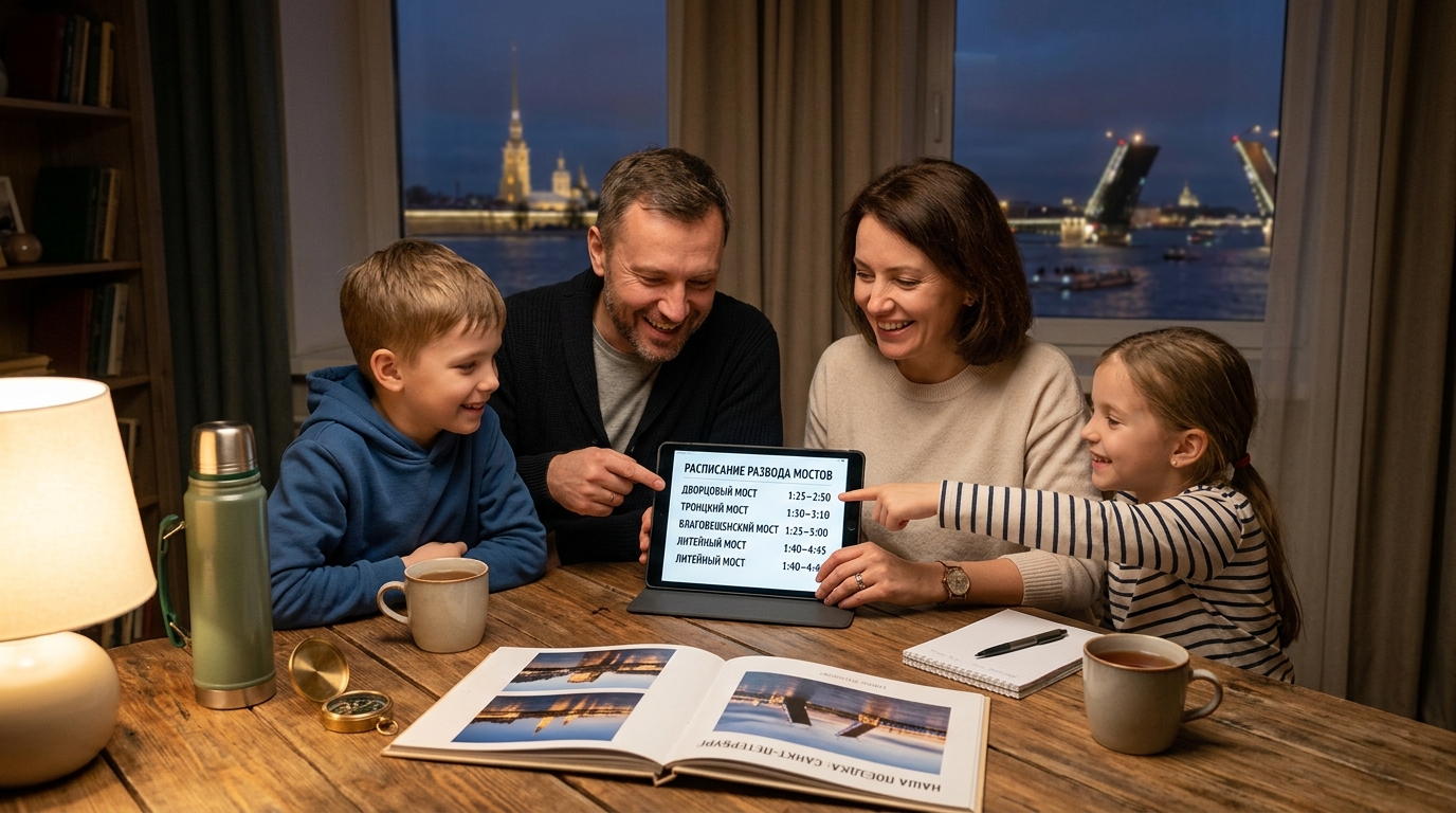 Расписание разводов мостов в Петербурге для семейных экскурсий