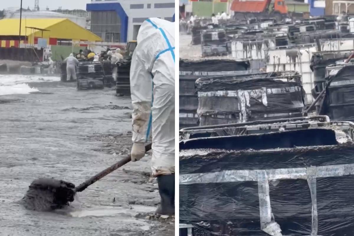 Туапсе: продолжаются работы по ликвидации нефтяного загрязнения после атак БПЛА