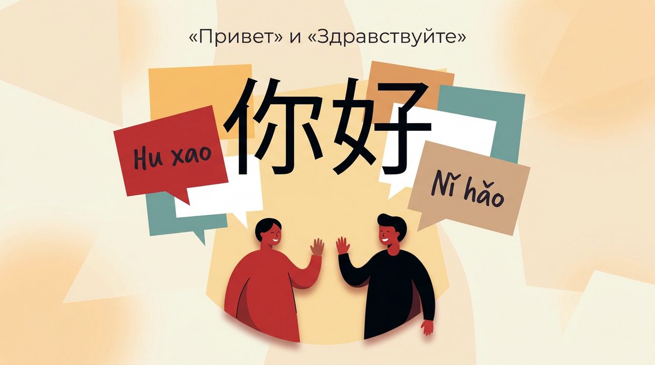 Иероглифы 你好 с переводом «привет» и «здравствуйте» на русском