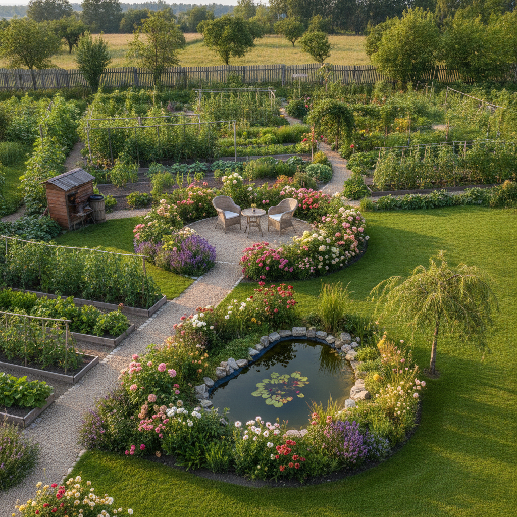 Зонирование дачного участка - практичные схемы для участков 4, 6 и 10 соток